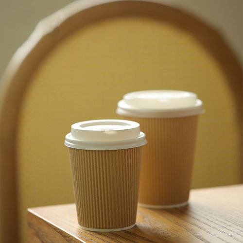 8oz Ripple Wall Yellow Coffee Cups